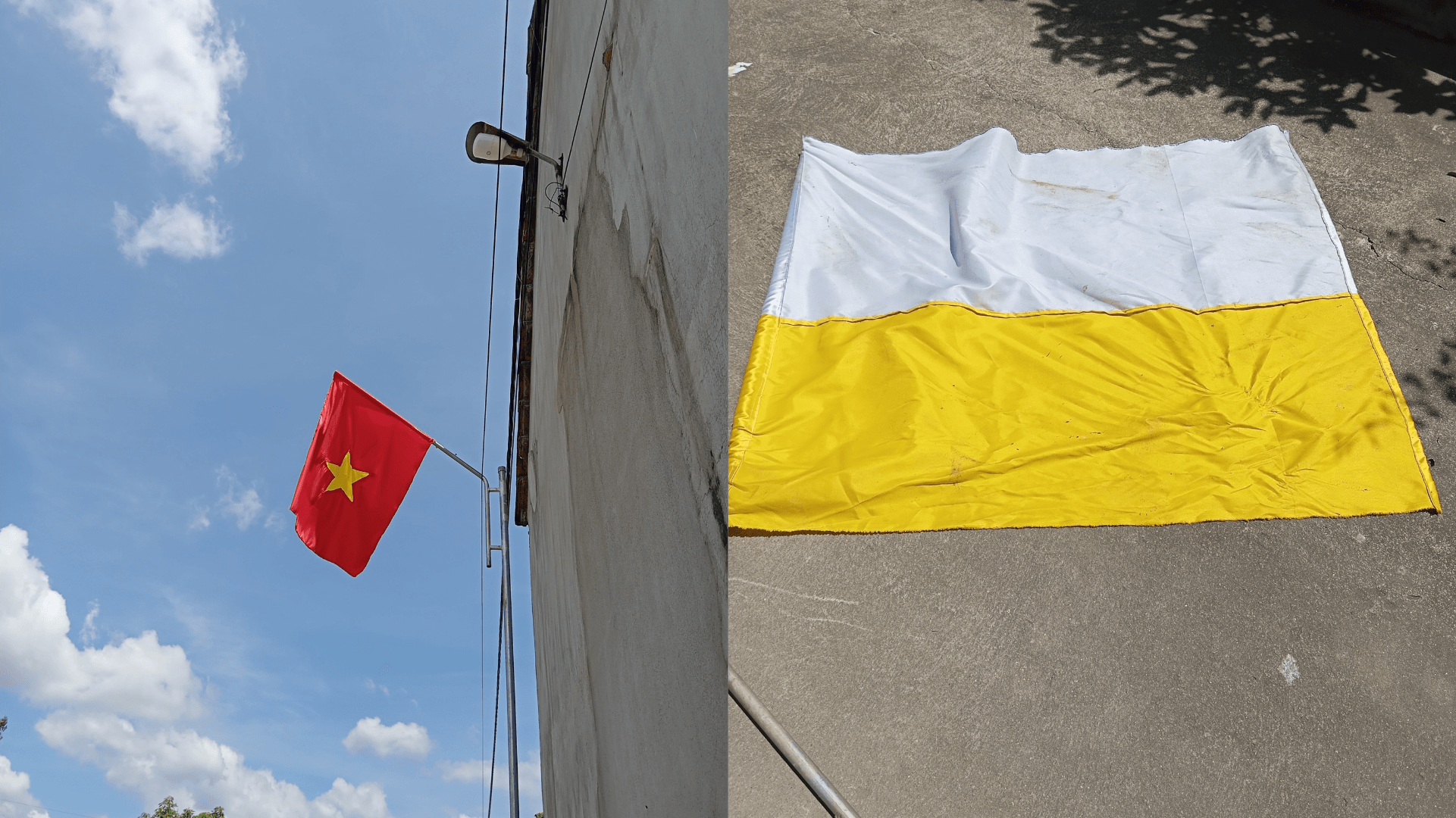 Cờ Giáo Hội bị gỡ bỏ thay cho lá cờ Tổ quốc tại Giáo Xứ Thuận Nghĩa