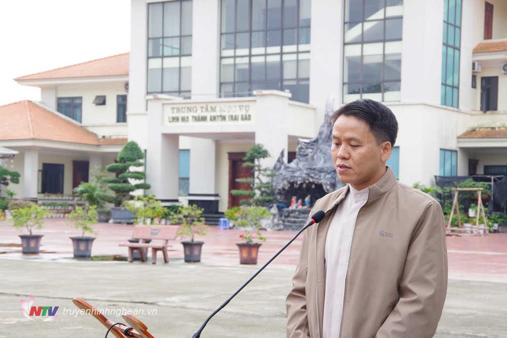 Linh mục Đặng Quốc Huy – Linh mục phụ tá phát biểu tại buổi lễ